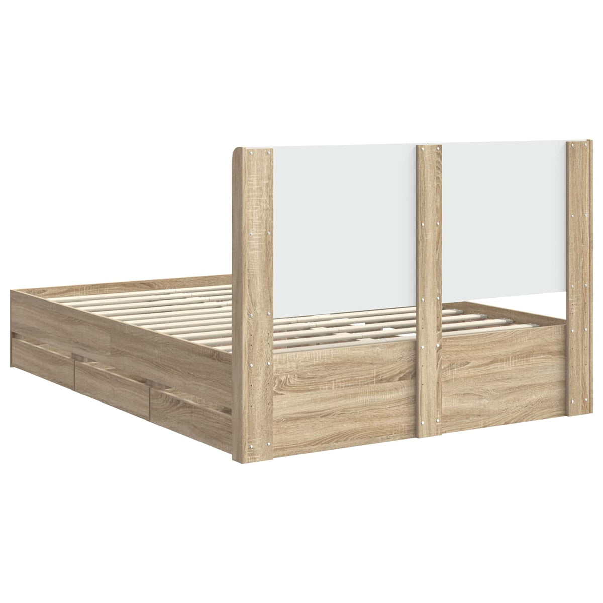 Bed Frame with Storage and Headboard Sonoma Oak 150 x 200 cm