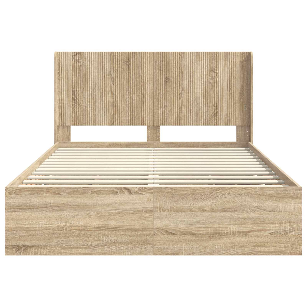 Bed Frame with Storage and Headboard Sonoma Oak 150 x 200 cm