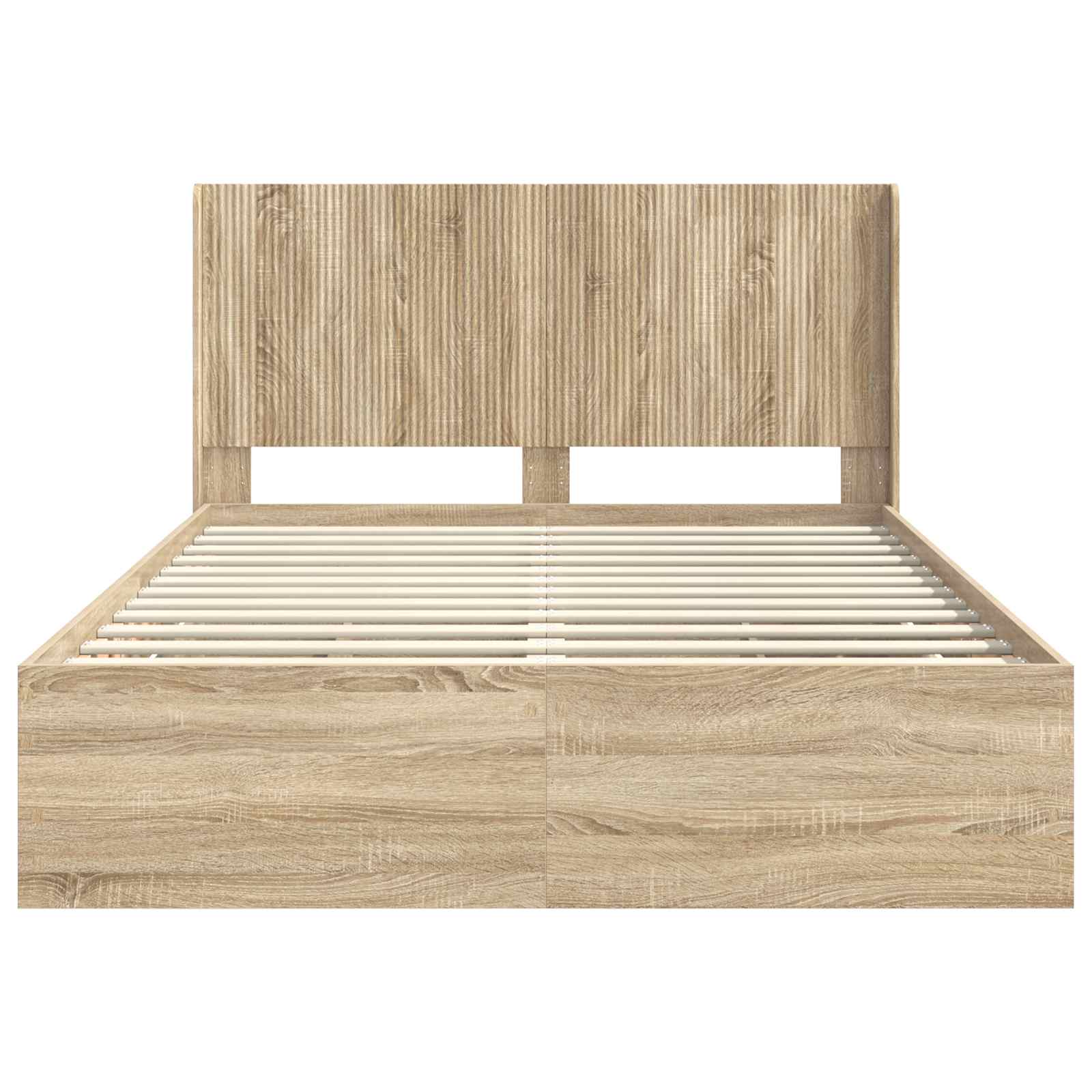 Bed Frame with Storage and Headboard Sonoma Oak 150 x 200 cm