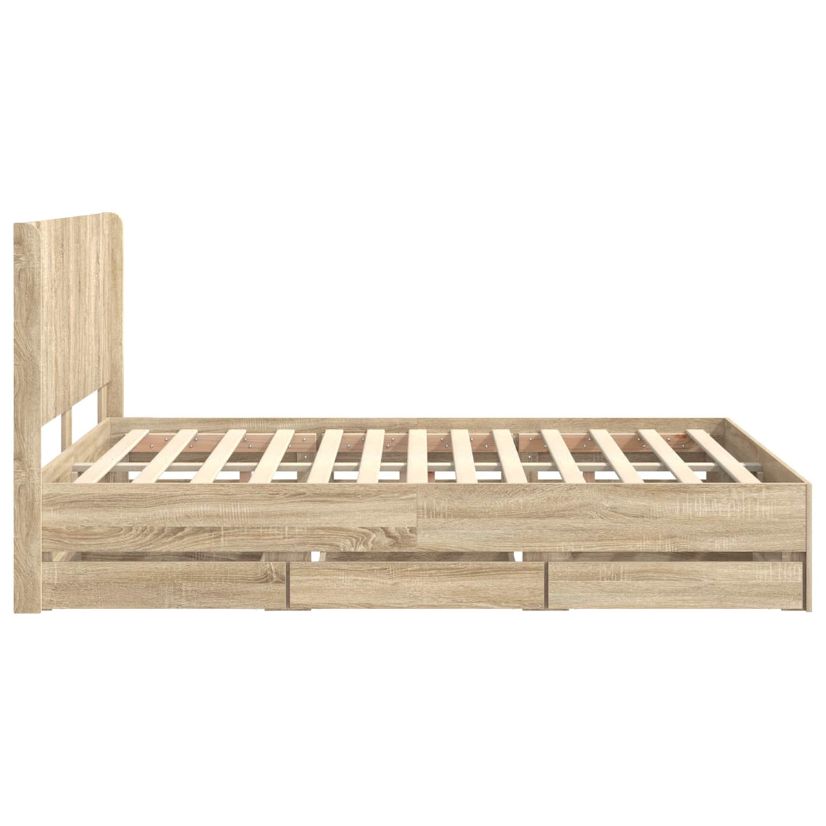 Bed Frame with Storage and Headboard Sonoma Oak 150 x 200 cm