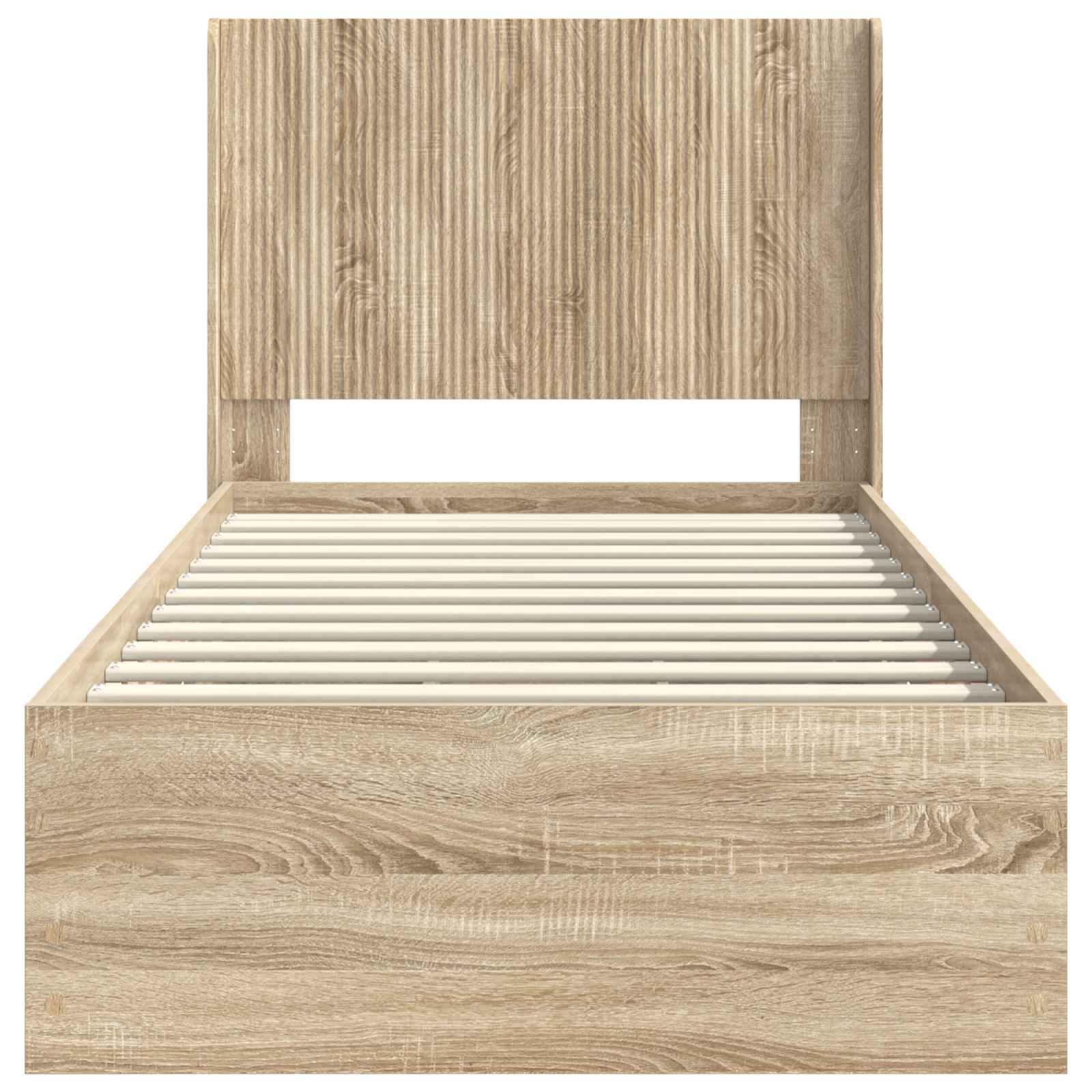 Bed Frame with Storage and Headboard Sonoma Oak 90 x 190 cm