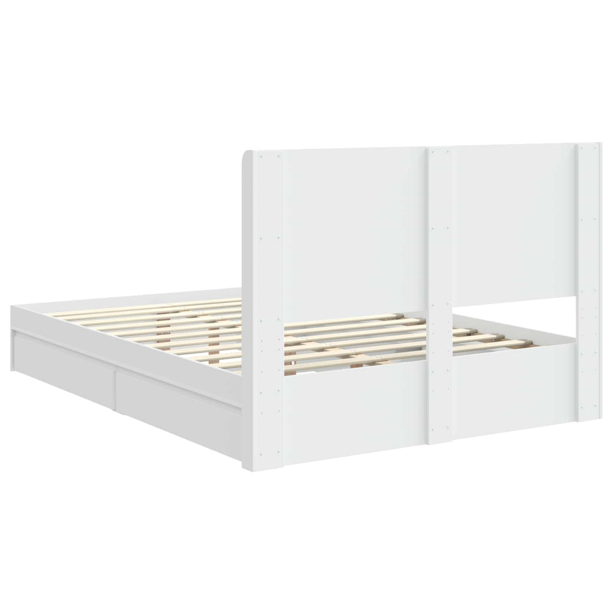 Bed Frame with Storage and Headboard White 150 x 200 cm