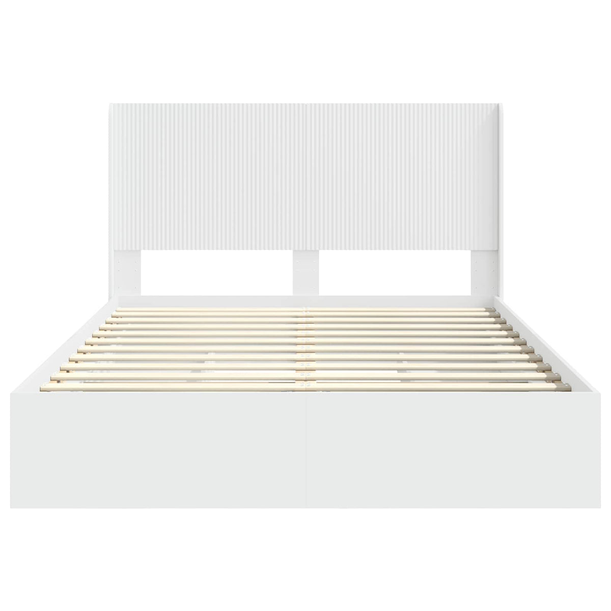 Bed Frame with Storage and Headboard White 150 x 200 cm