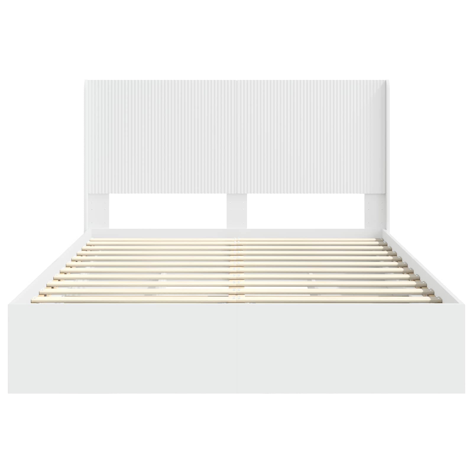 Bed Frame with Storage and Headboard White 150 x 200 cm