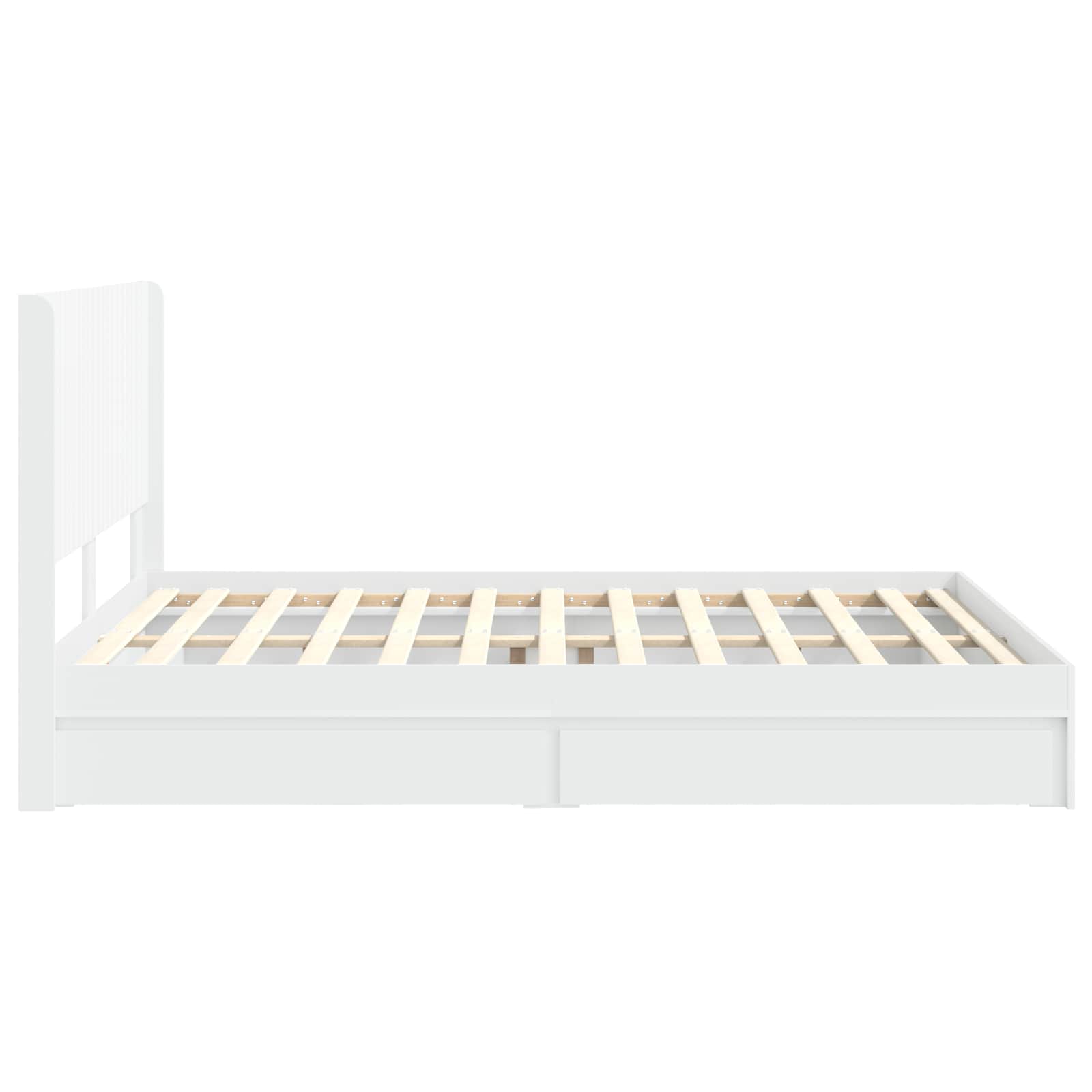 Bed Frame with Storage and Headboard White 150 x 200 cm