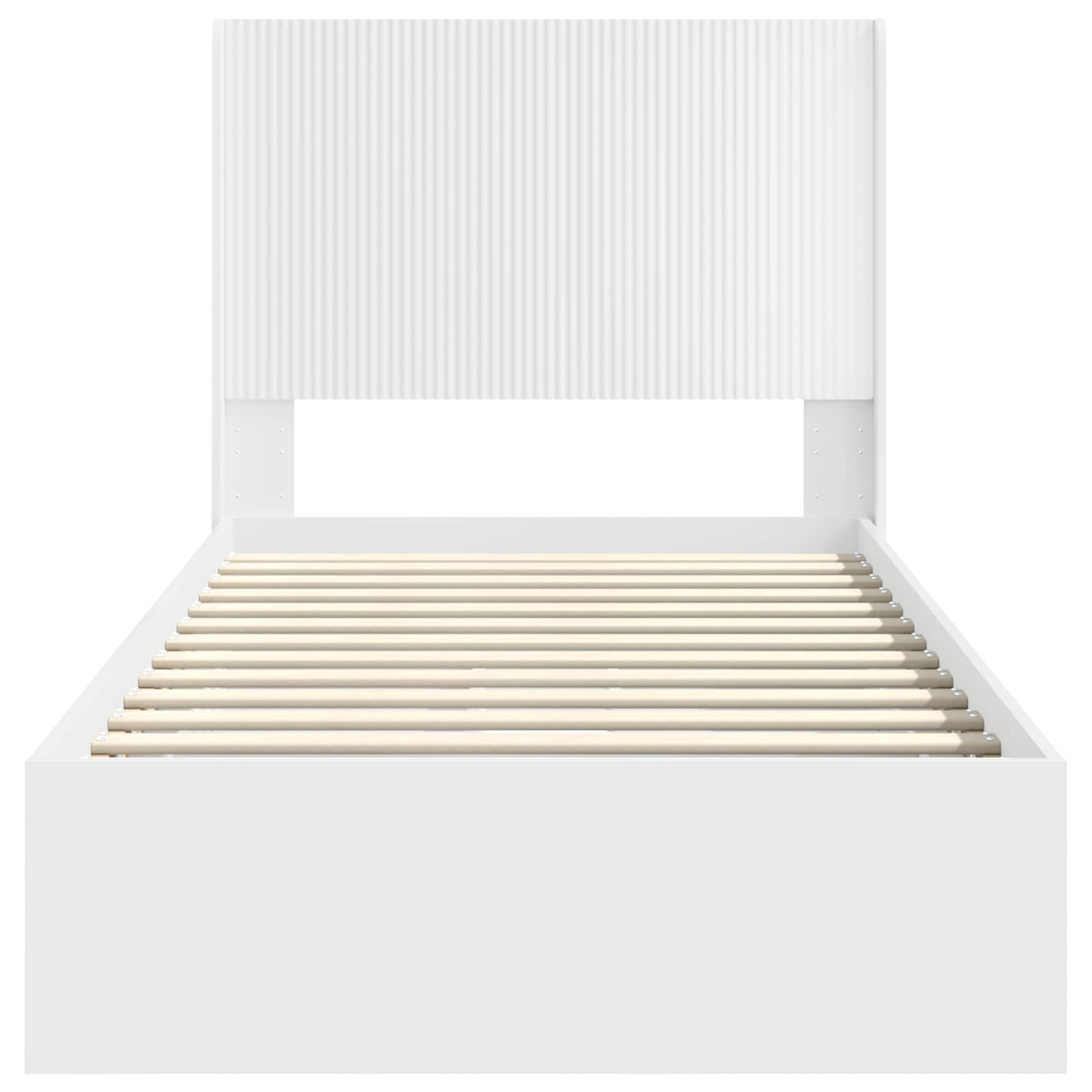 Bed Frame with Storage and Headboard White 90 x 190 cm