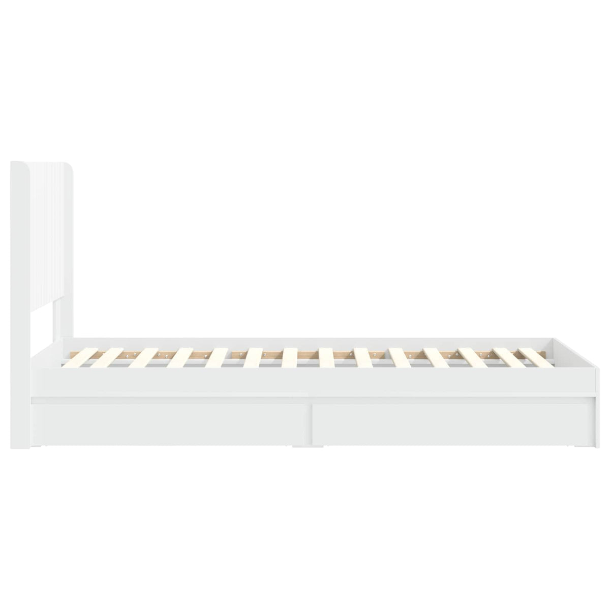 Bed Frame with Storage and Headboard White 90 x 190 cm