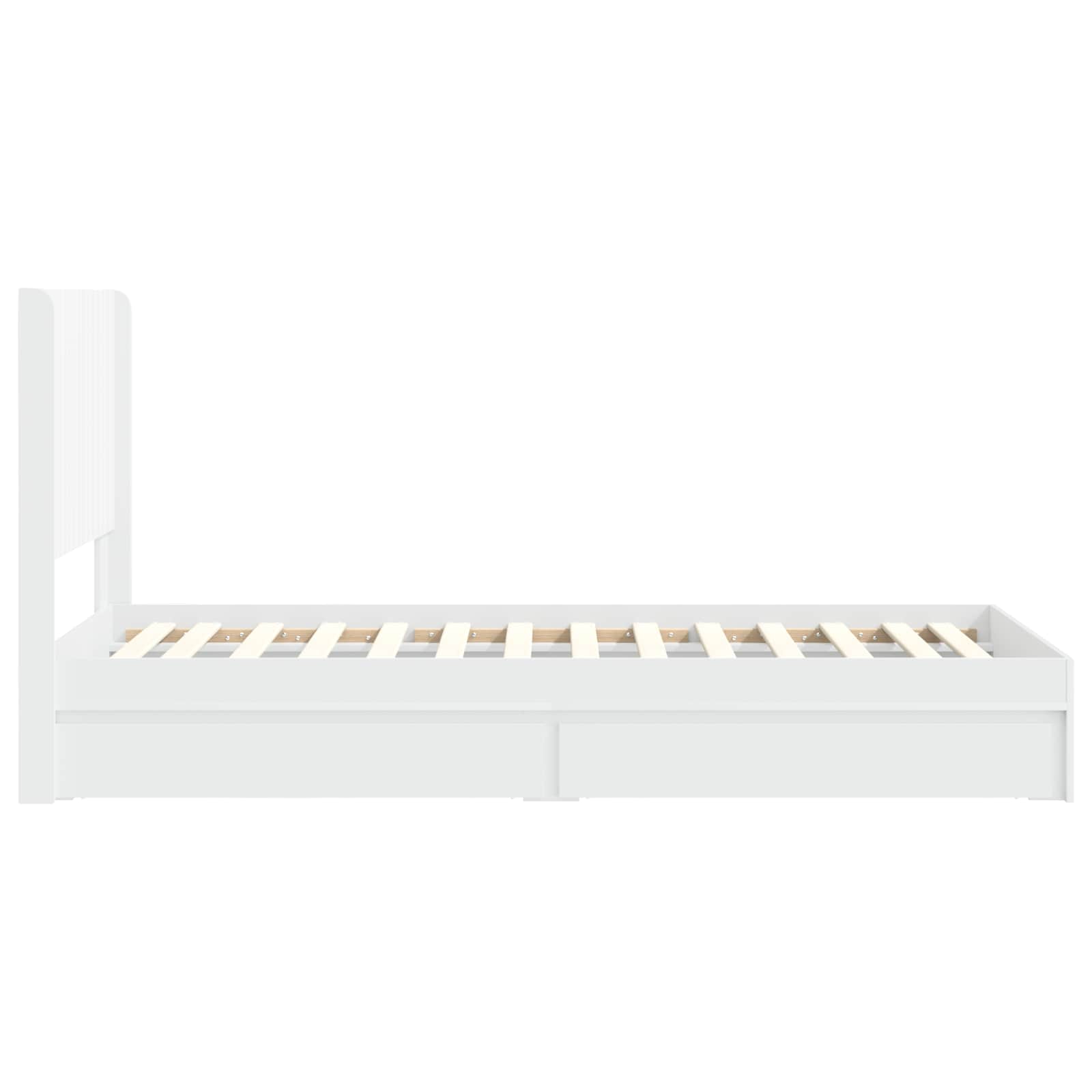 Bed Frame with Storage and Headboard White 90 x 190 cm