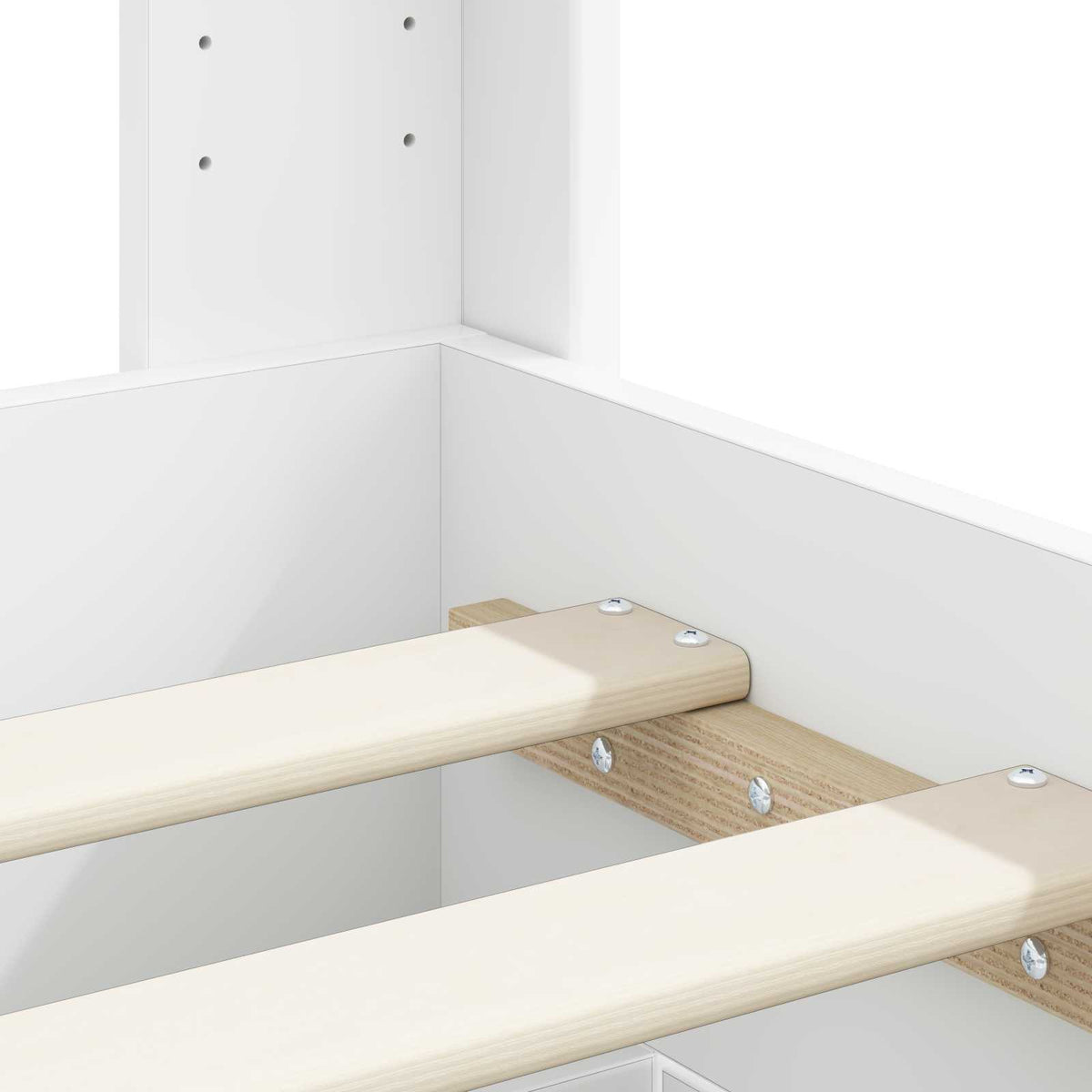 Bed Frame with Storage and Headboard White 150 x 200 cm