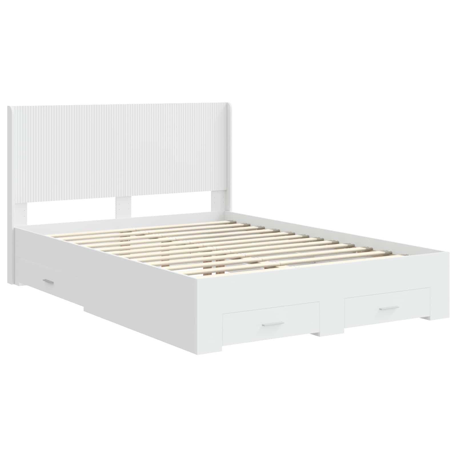 Bed Frame with Storage and Headboard White 150 x 200 cm