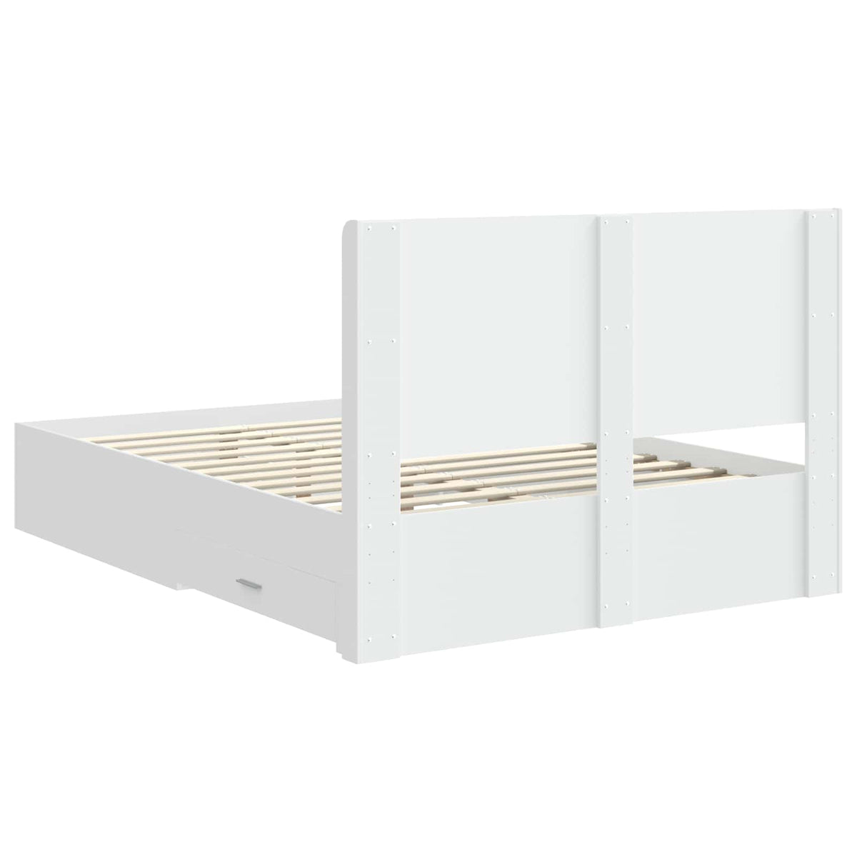 Bed Frame with Storage and Headboard White 150 x 200 cm