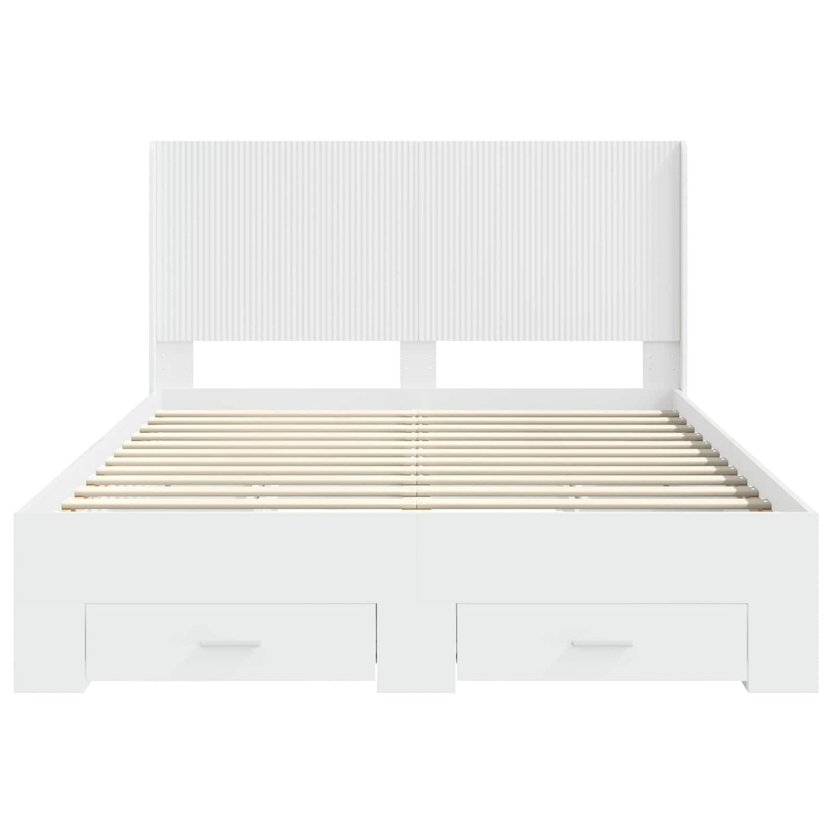 Bed Frame with Storage and Headboard White 150 x 200 cm
