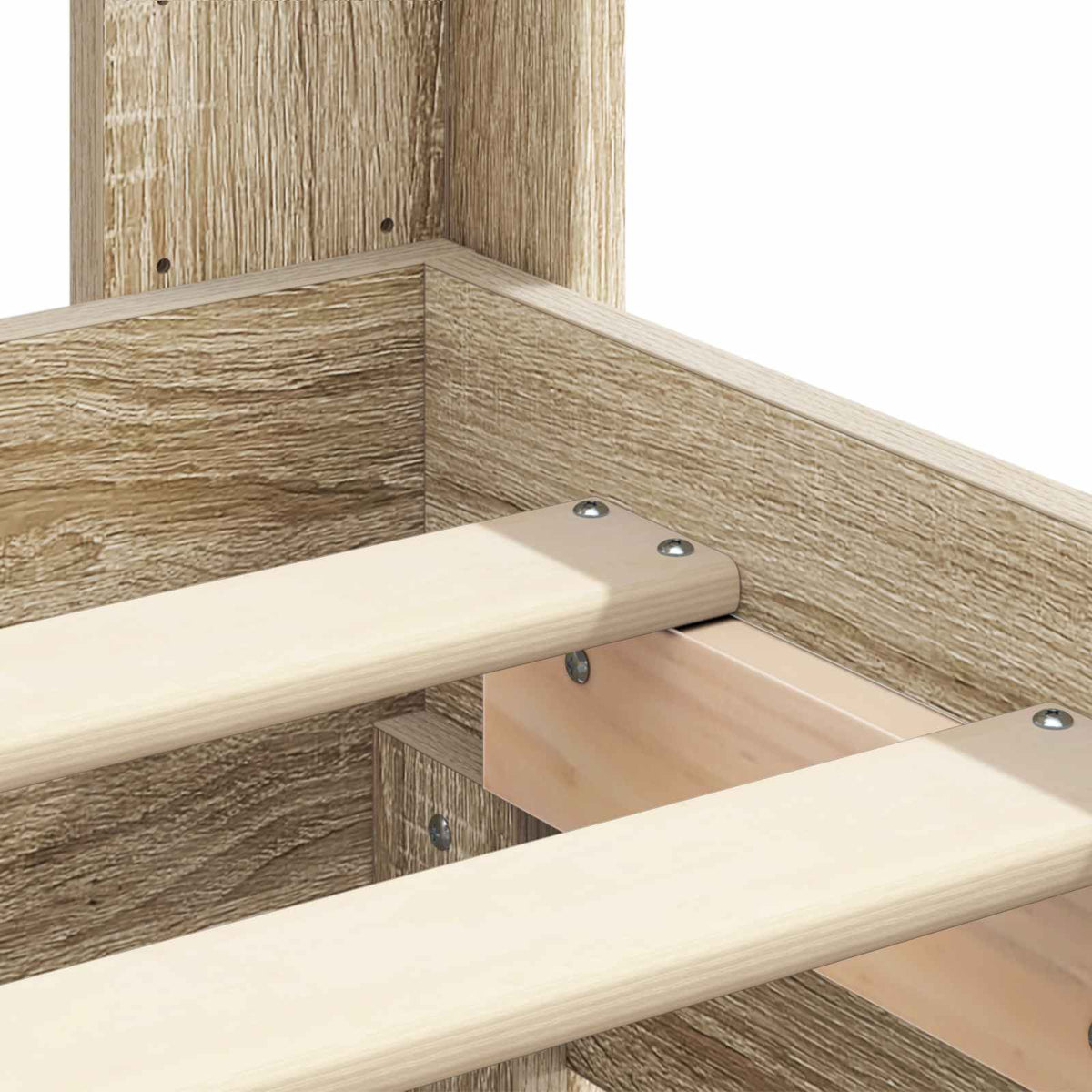 Bed Frame with Storage and Headboard Sonoma Oak 180 x 200 cm
