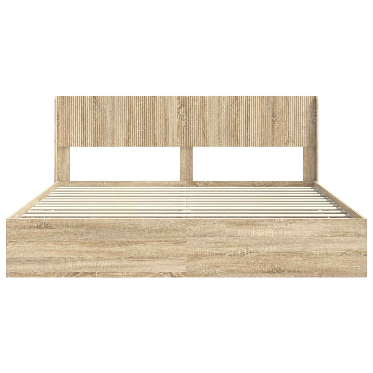 Bed Frame with Storage and Headboard Sonoma Oak 180 x 200 cm