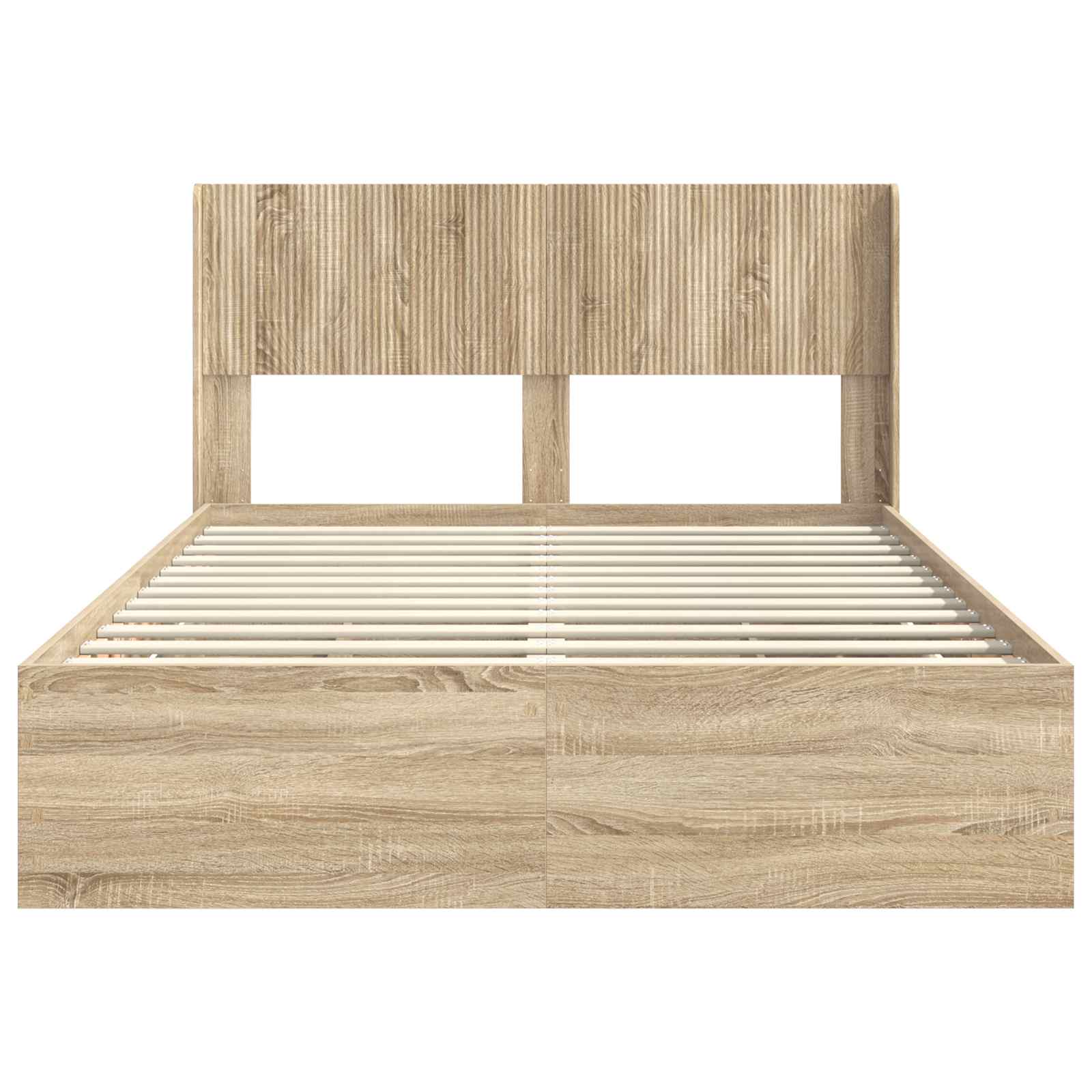 Bed Frame with Storage and Headboard Sonoma Oak 150 x 200 cm