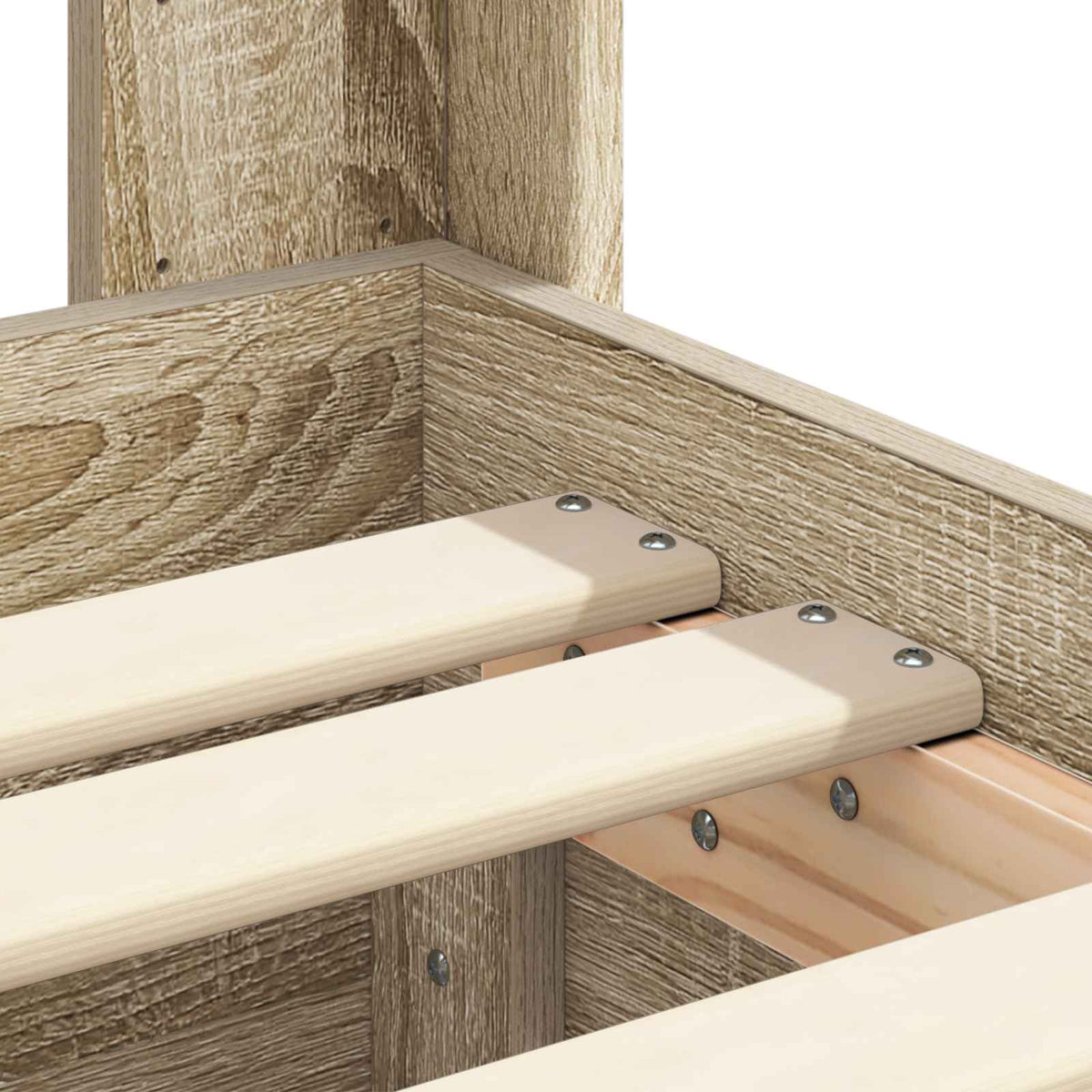 Bed Frame with Storage and Headboard Sonoma Oak 90 x 190 cm