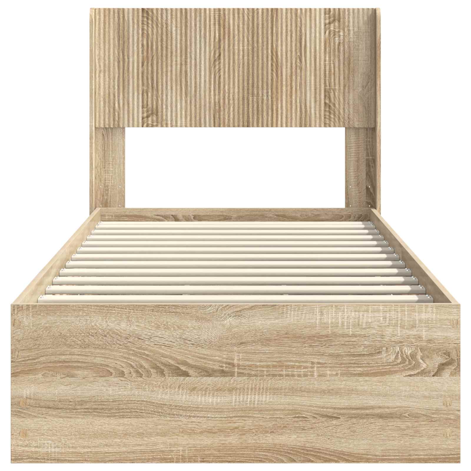 Bed Frame with Storage and Headboard Sonoma Oak 90 x 190 cm
