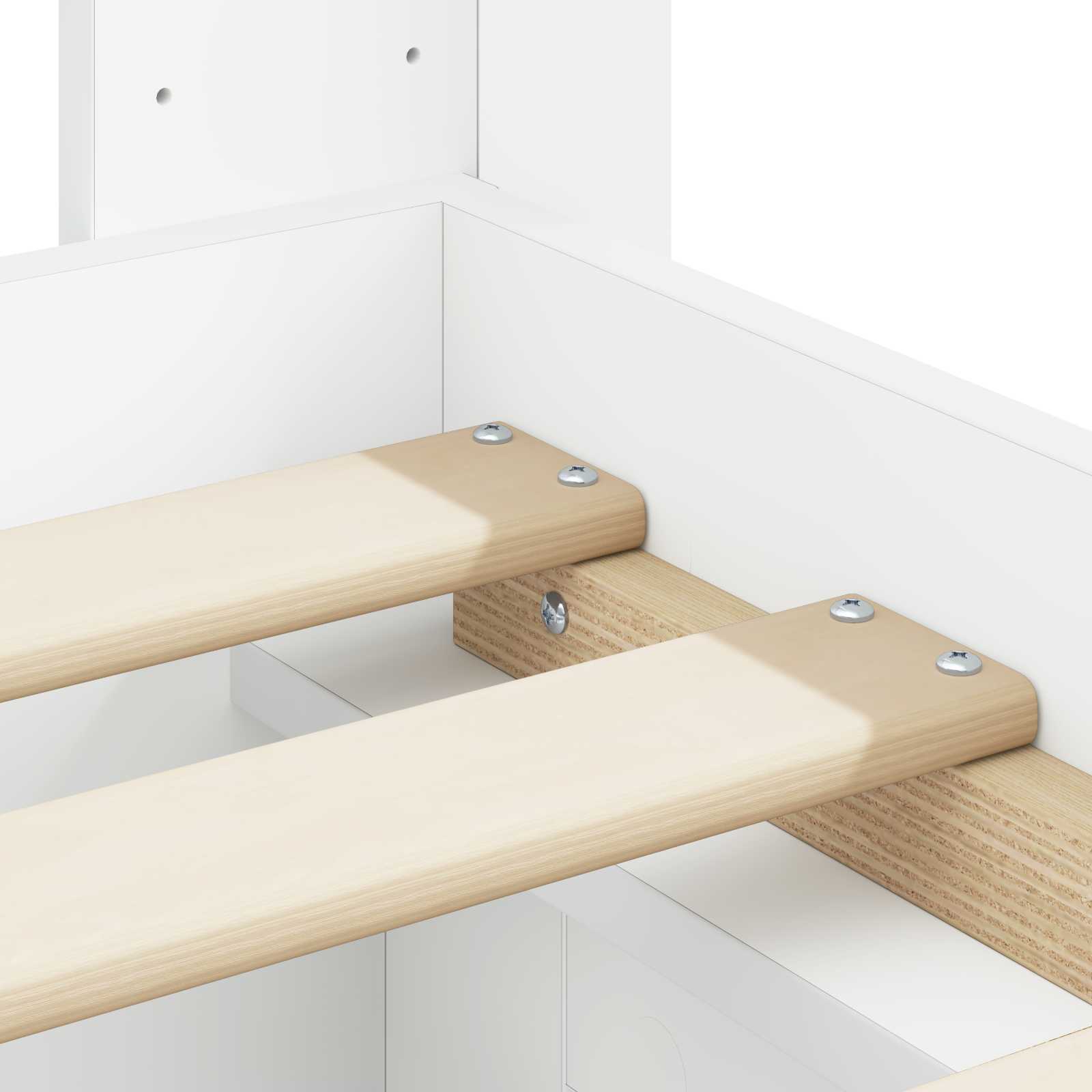 Bed Frame with Storage and Headboard White 90 x 190 cm
