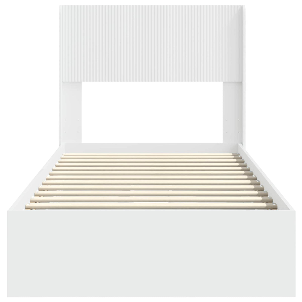 Bed Frame with Storage and Headboard White 90 x 190 cm