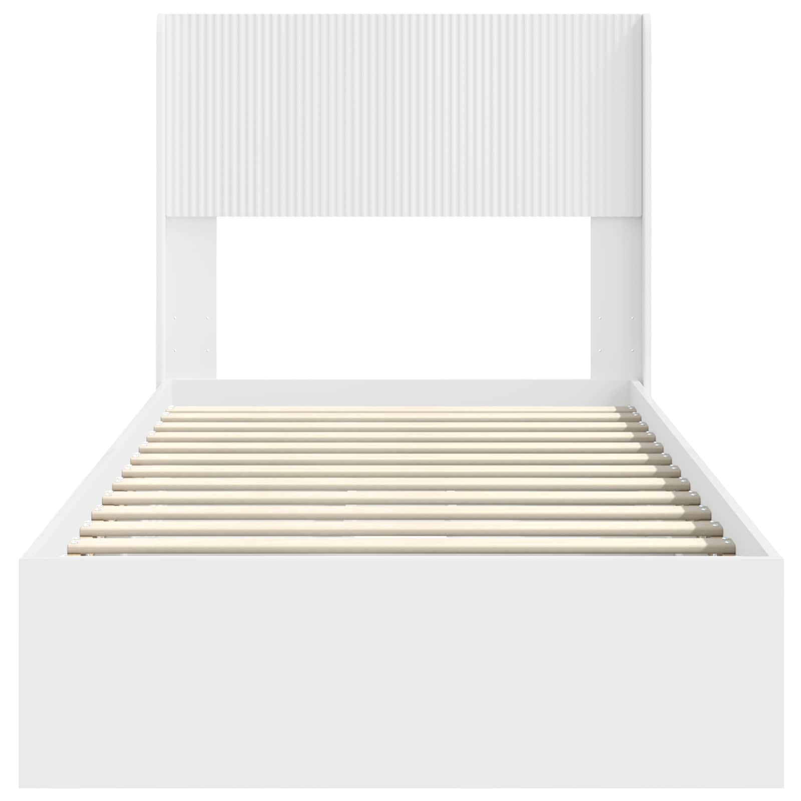 Bed Frame with Storage and Headboard White 90 x 190 cm