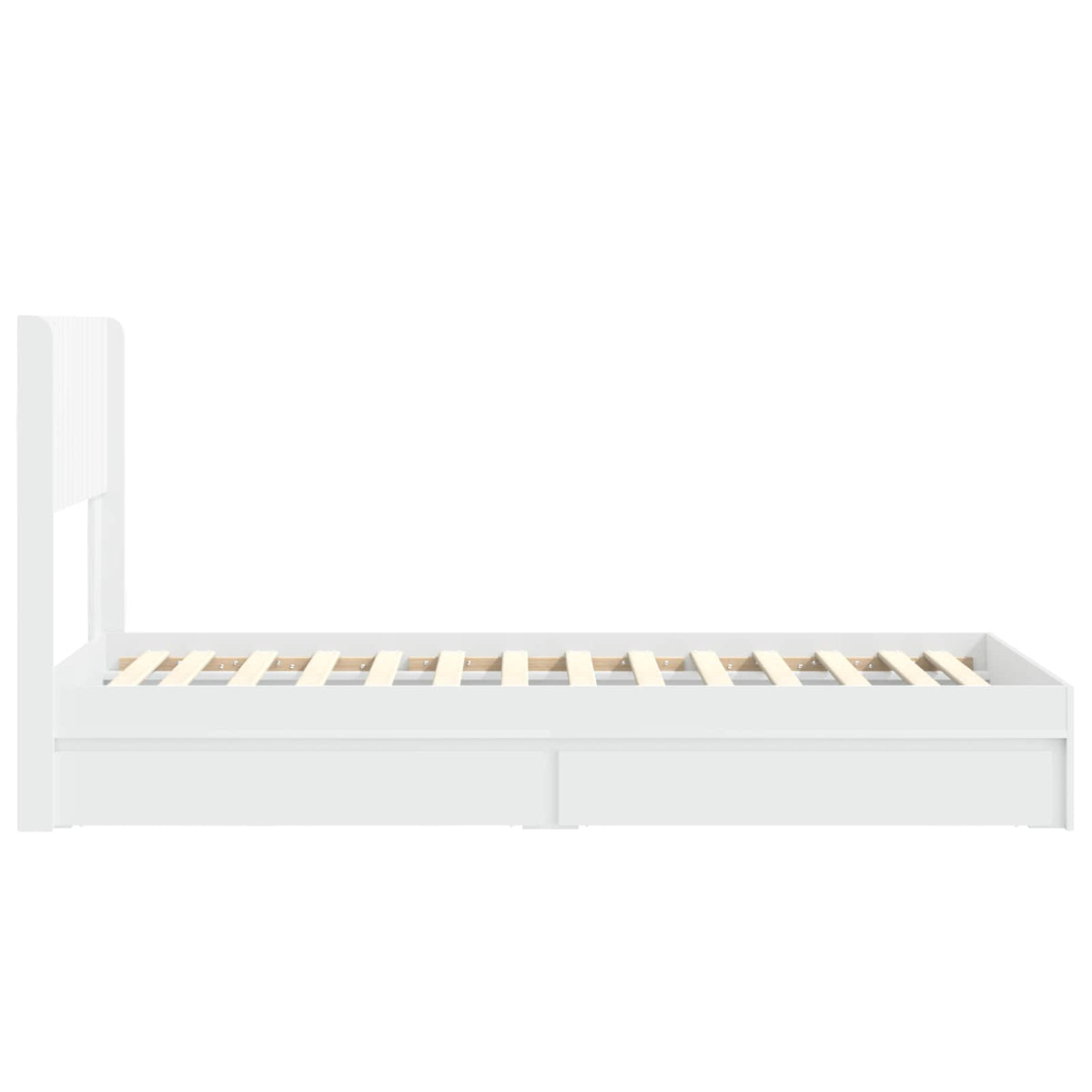 Bed Frame with Storage and Headboard White 90 x 190 cm