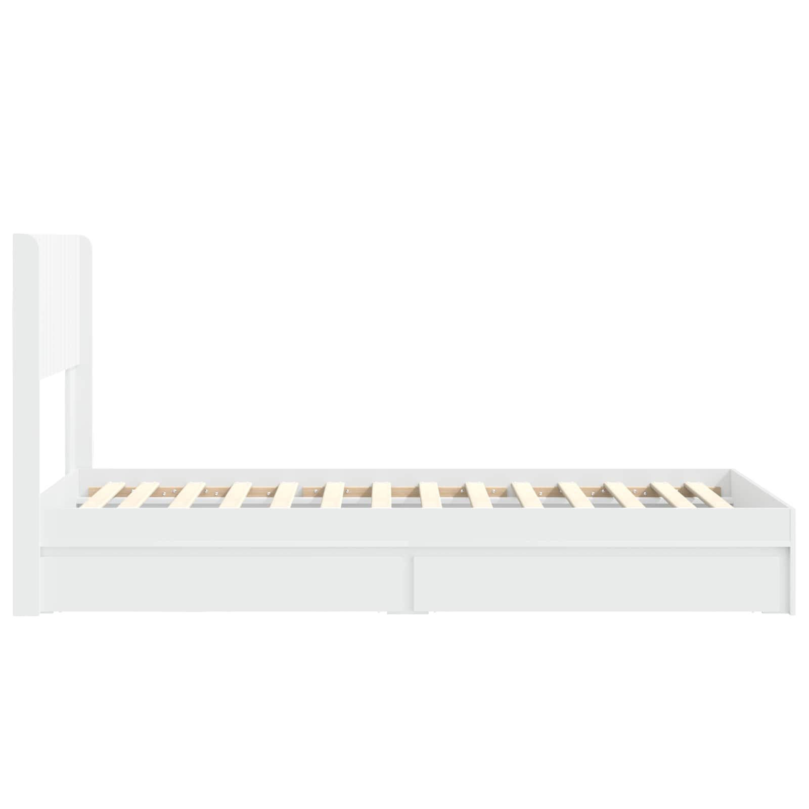 Bed Frame with Storage and Headboard White 90 x 190 cm