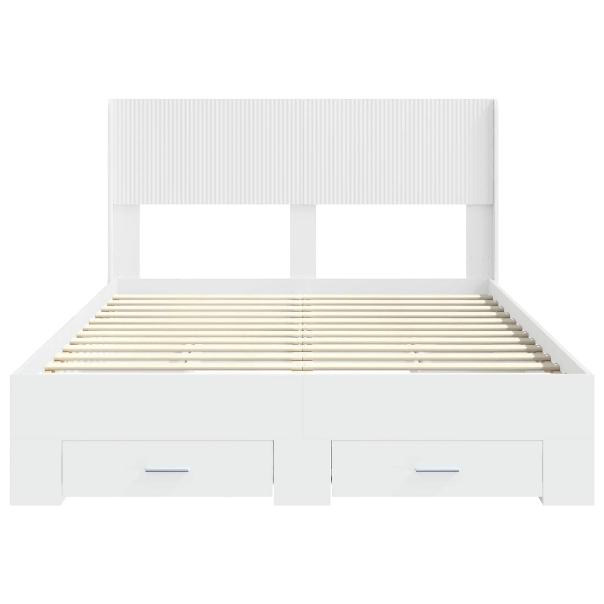 Bed Frame with Storage and Headboard White 150 x 200 cm