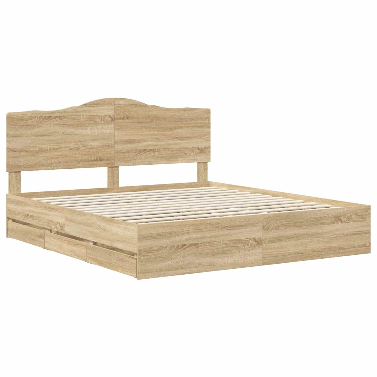 Bed Frame with Drawer Sonoma Oak 180 x 200 cm Engineered Wood