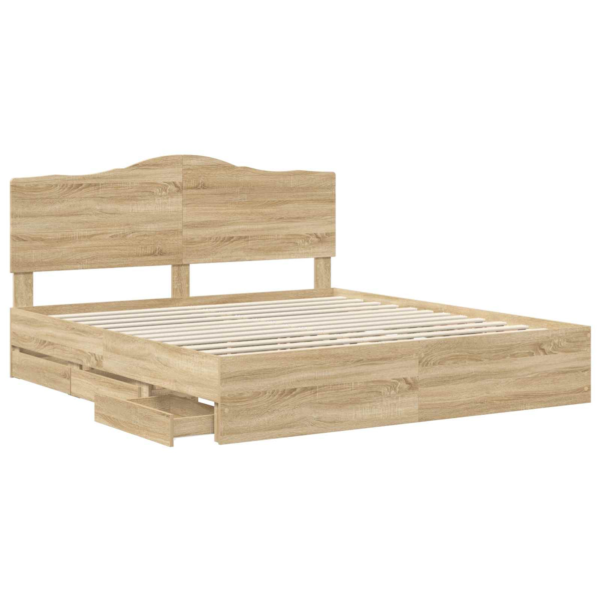 Bed Frame with Drawer Sonoma Oak 180 x 200 cm Engineered Wood