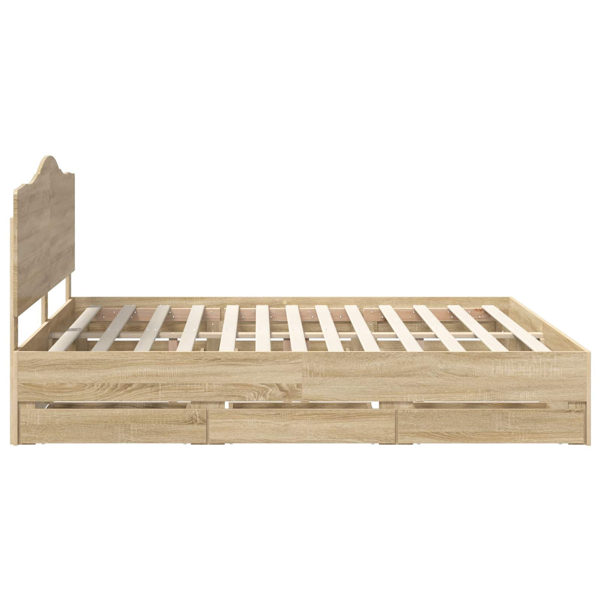Bed Frame with Drawer Sonoma Oak 180 x 200 cm Engineered Wood