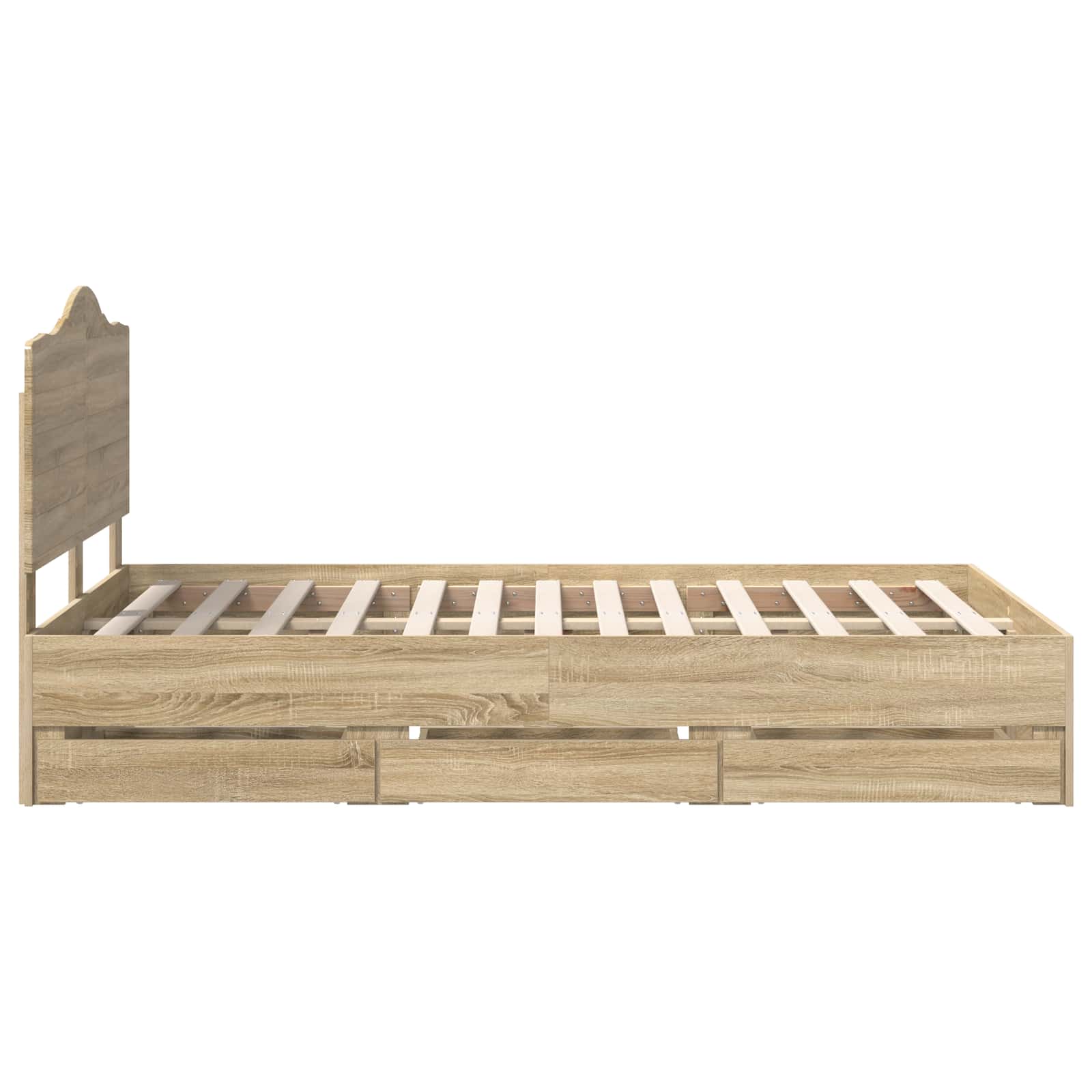 Bed Frame with Drawer Sonoma Oak 135 x 190 cm Engineered Wood