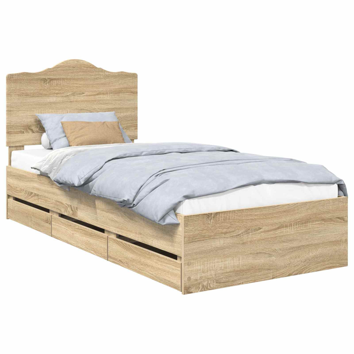 Bed Frame with Drawer Sonoma Oak 90 x 190 cm Engineered Wood