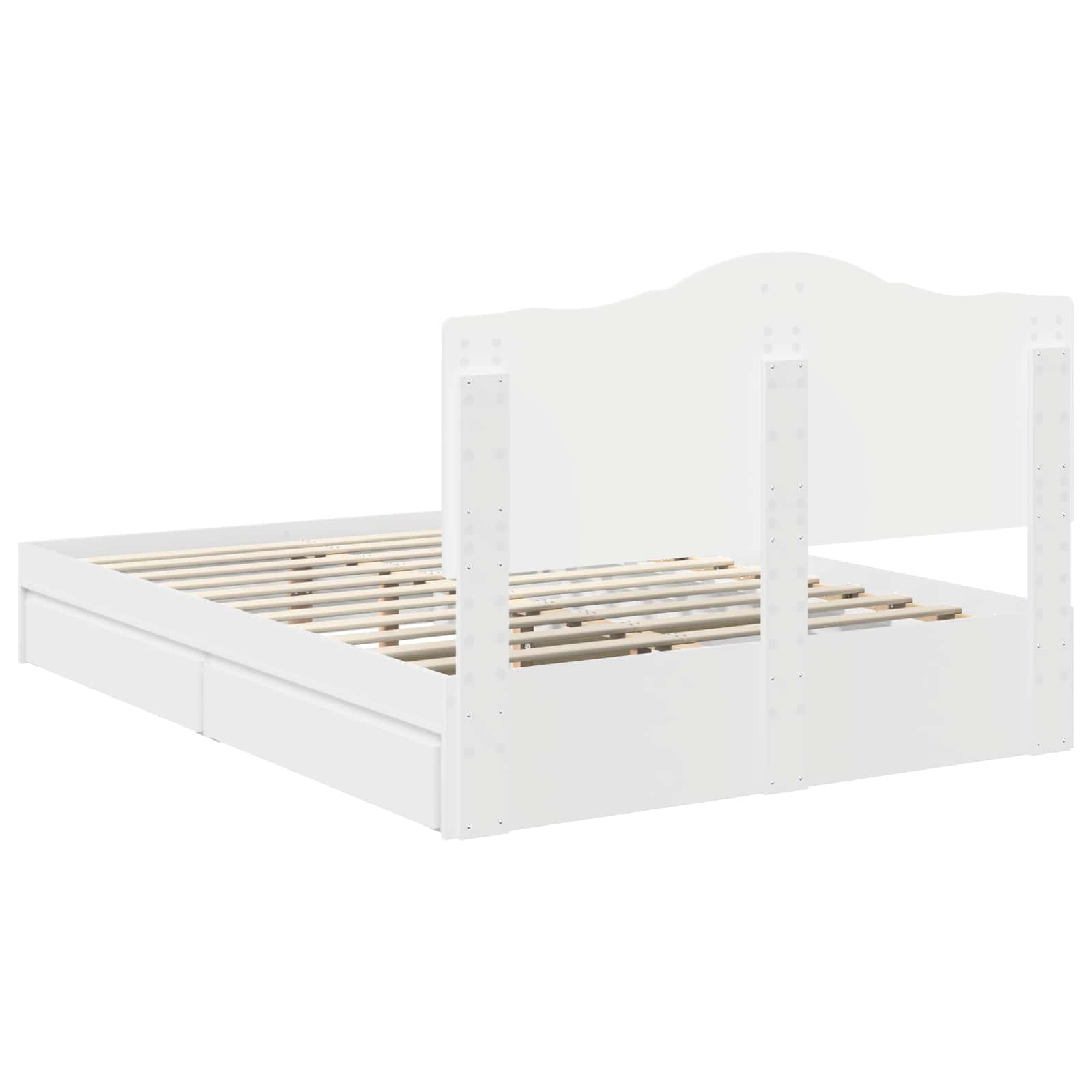 Storage Bed with Headboard White 150 x 200 cm Engineered Wood