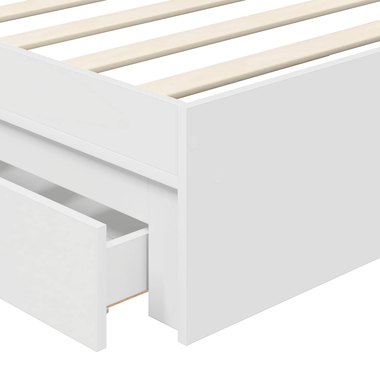Storage Bed with Headboard White 90 x 190 cm Engineered Wood