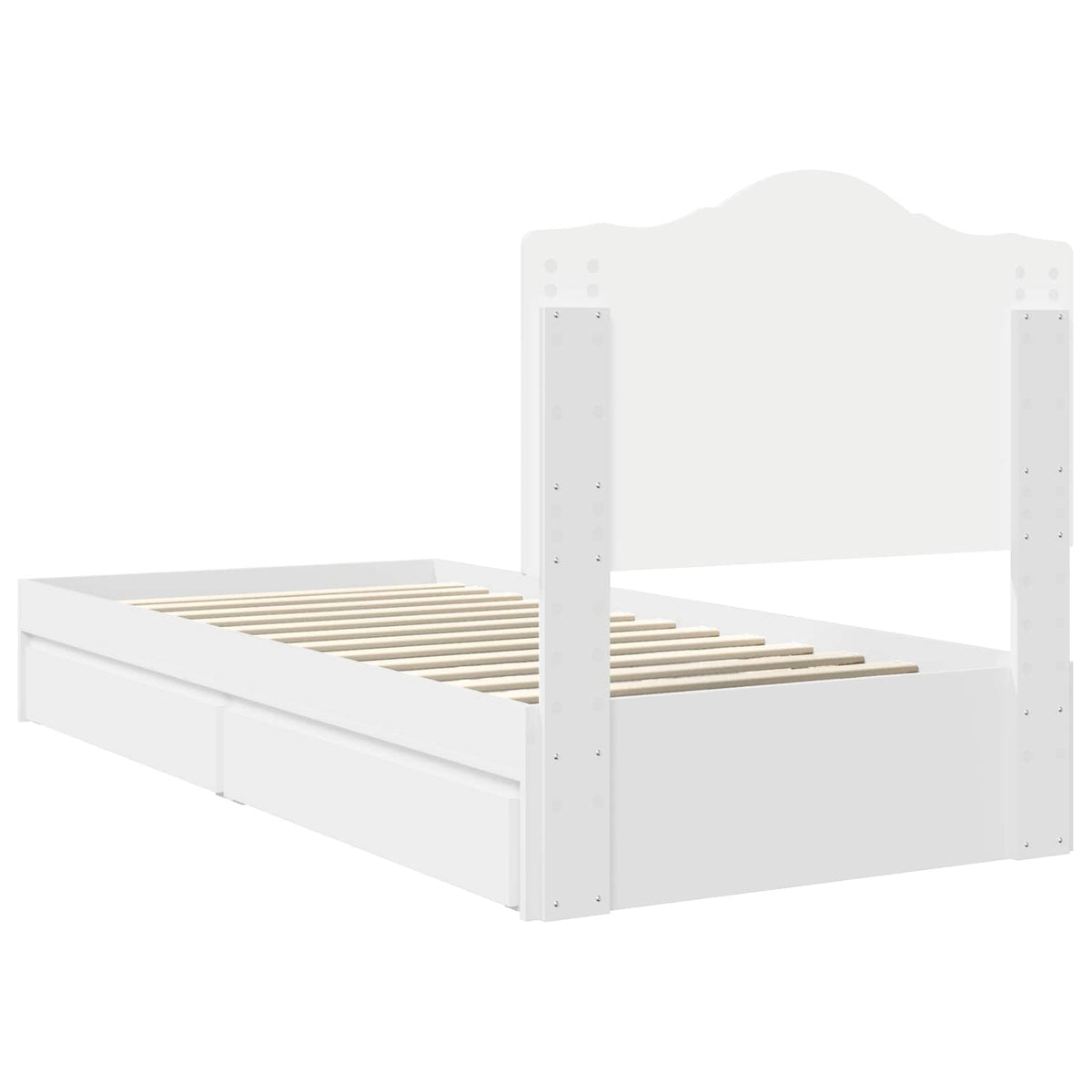 Storage Bed with Headboard White 90 x 190 cm Engineered Wood