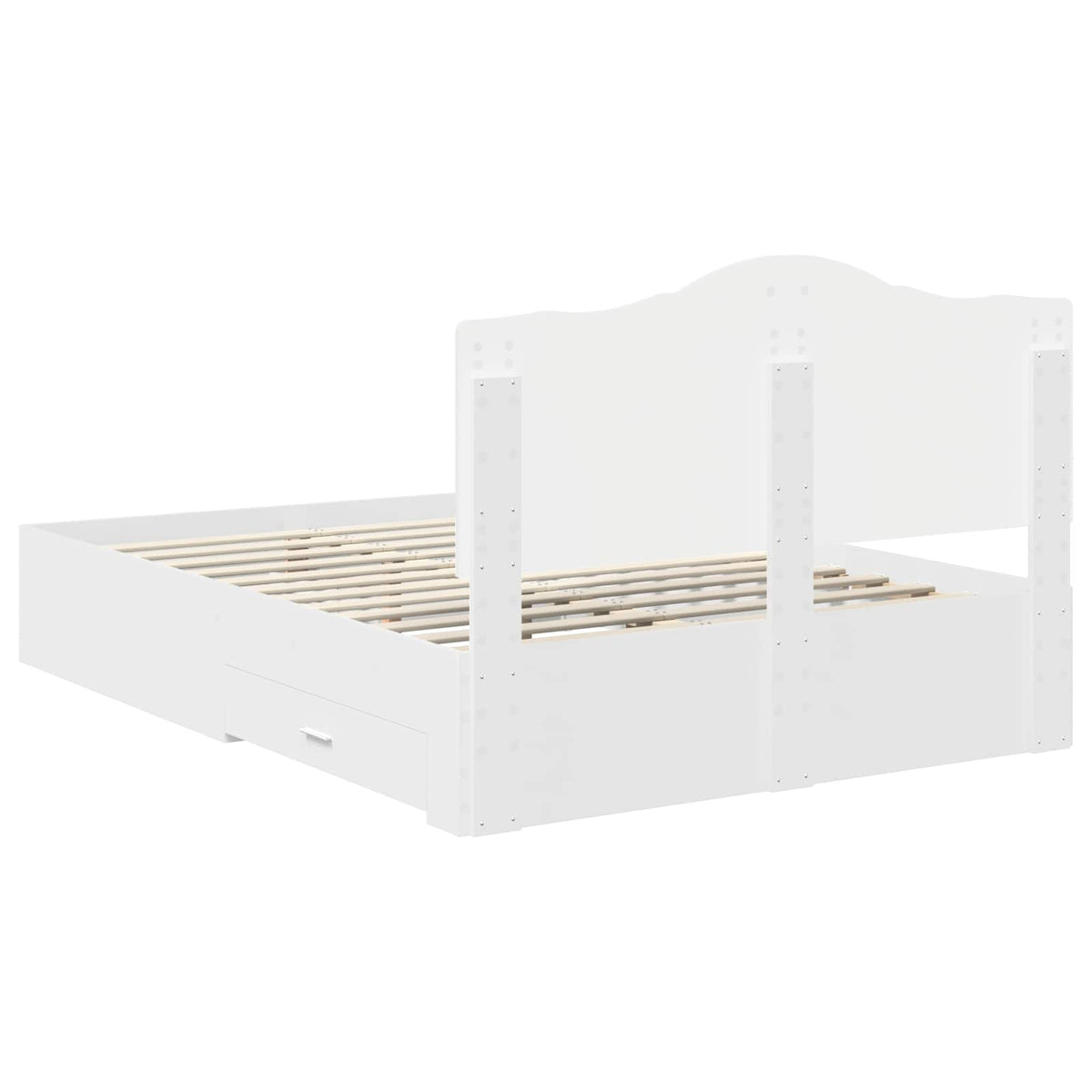 Bed Frame with Headboard White 150 x 200 cm Engineered Wood