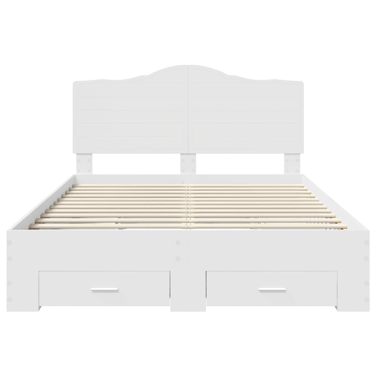 Bed Frame with Headboard White 150 x 200 cm Engineered Wood