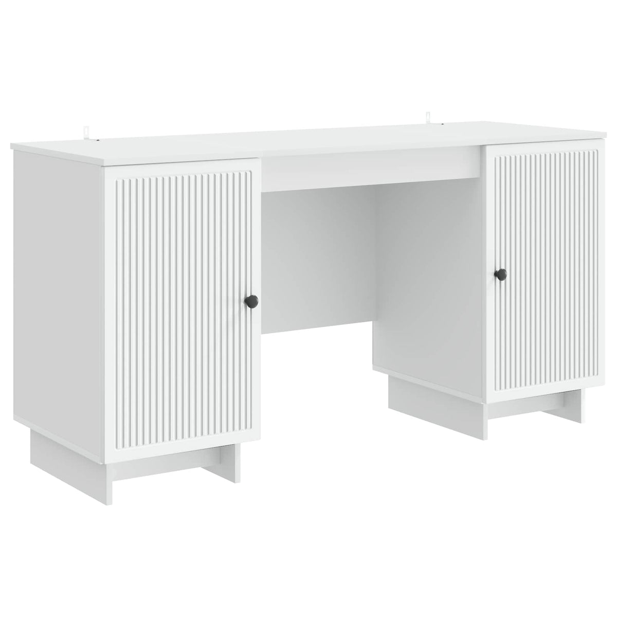 Desk White Engineered Wood 142.5 x 50 x 75 cm