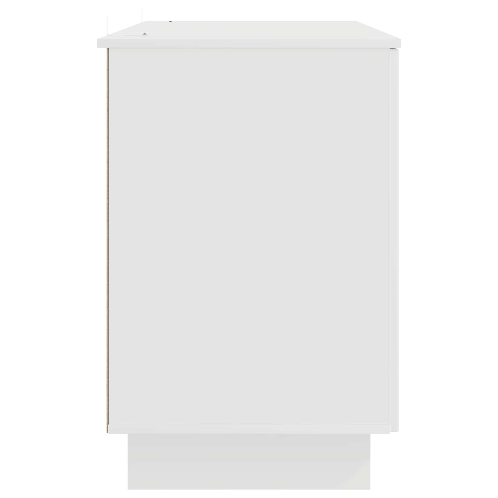 Desk White Engineered Wood 142.5 x 50 x 75 cm