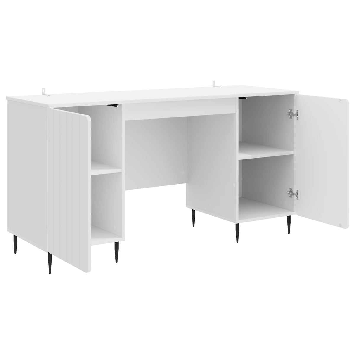 Desk with Shelf White 142.5 x 50 x 75 cm Engineered Wood