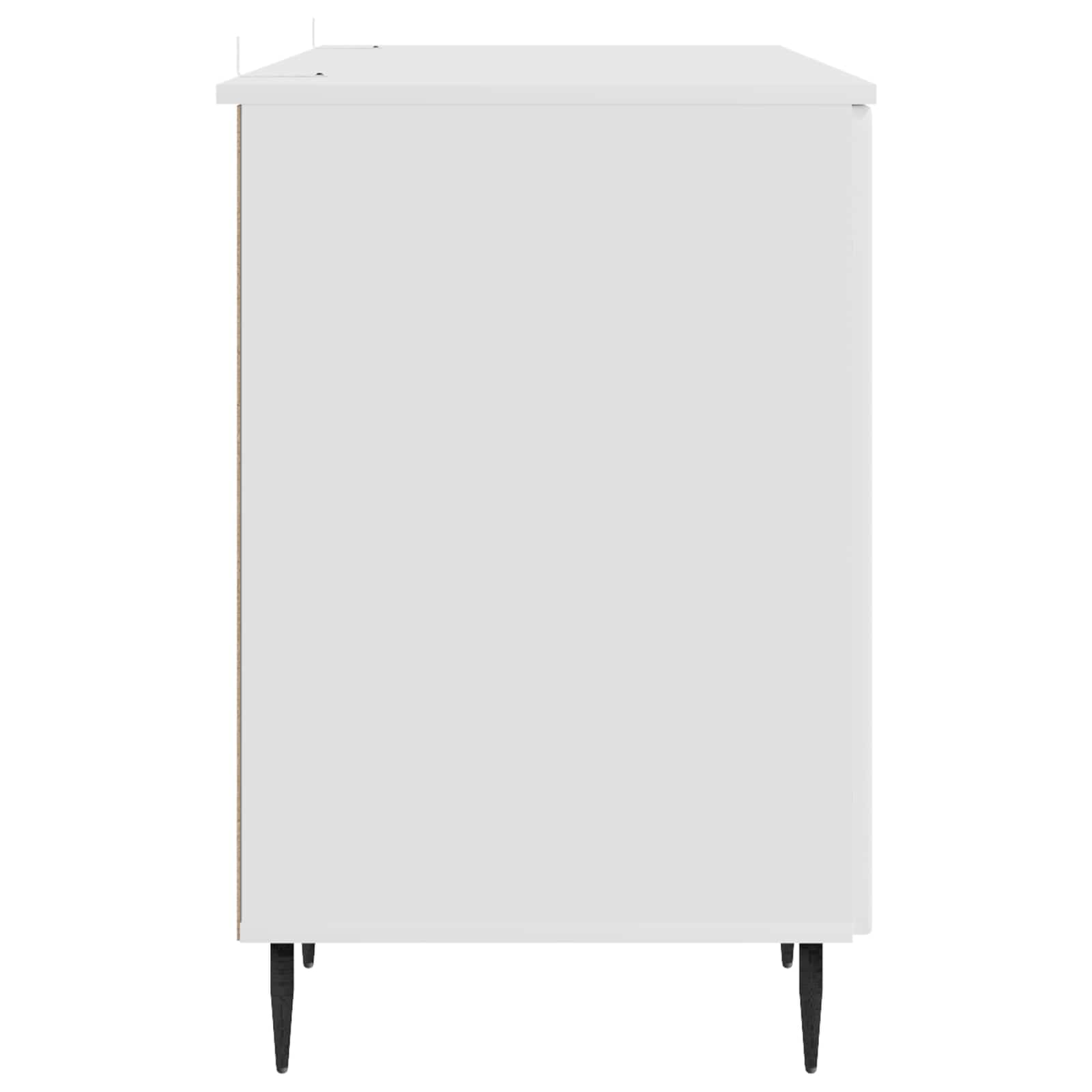Desk with Shelf White 142.5 x 50 x 75 cm Engineered Wood