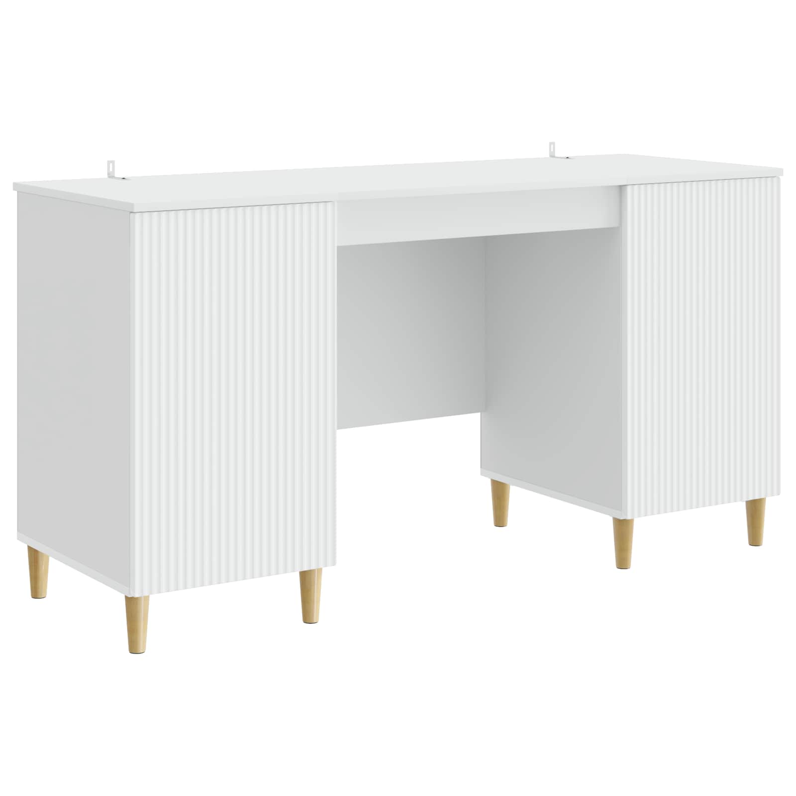 Desk with Shelf White 142.5 x 50 x 75 cm Engineered Wood