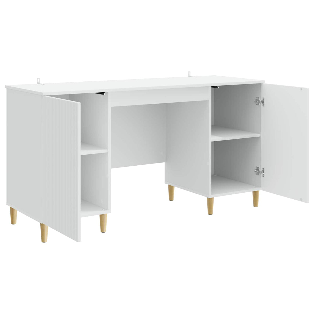 Desk with Shelf White 142.5 x 50 x 75 cm Engineered Wood