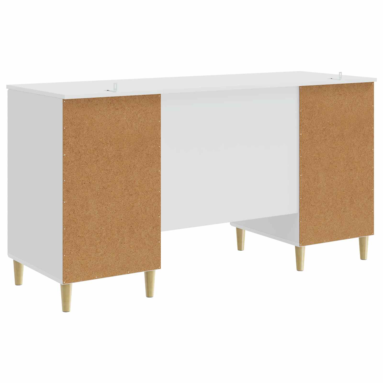 Desk White Engineered Wood 142.5 x 50 x 75 cm