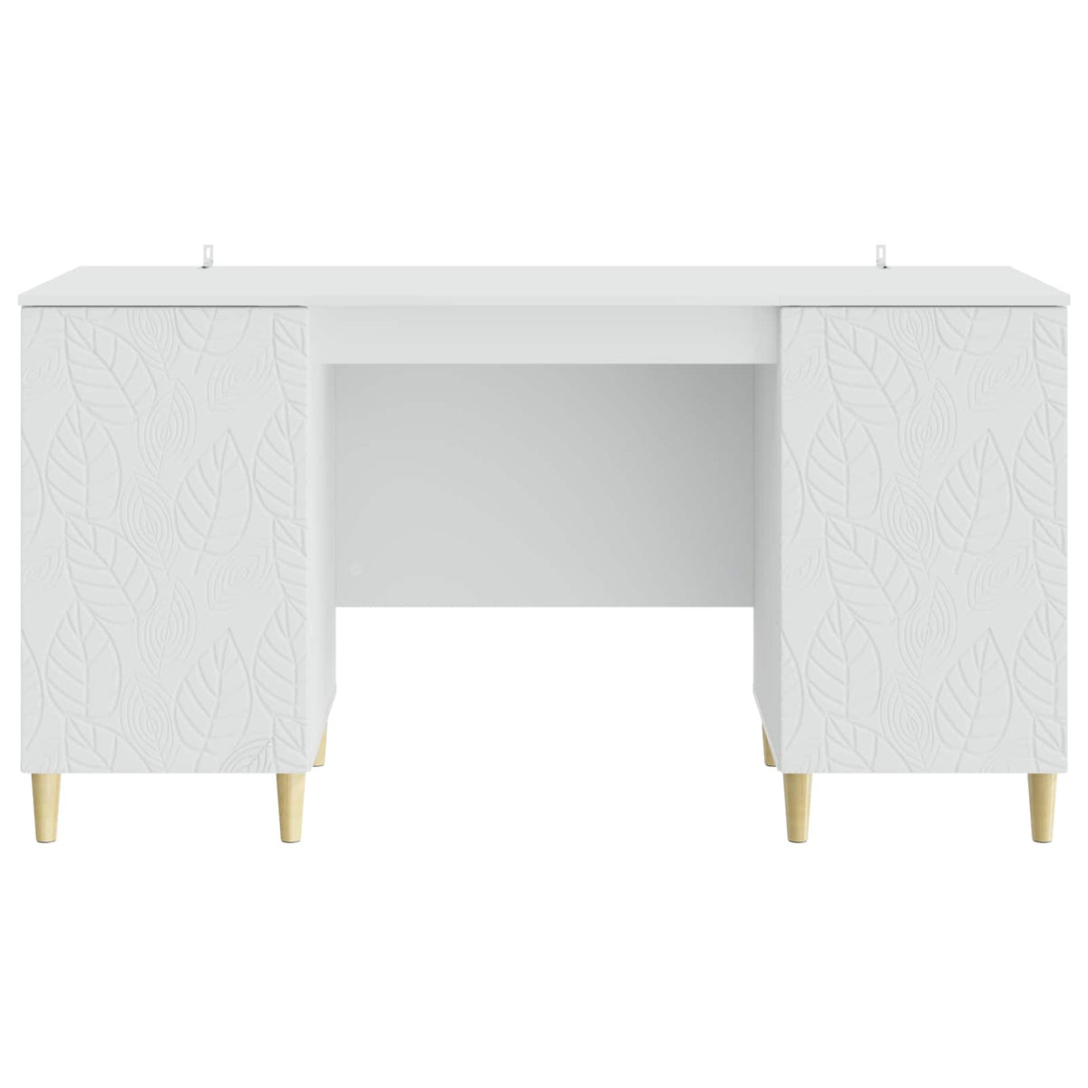 Desk White Engineered Wood 142.5 x 50 x 75 cm