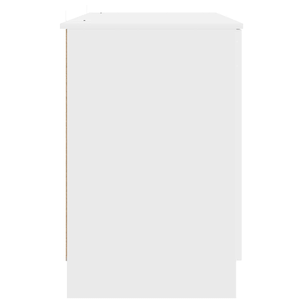 Desk with Shelf White 142.5 x 50 x 75 cm Engineered Wood