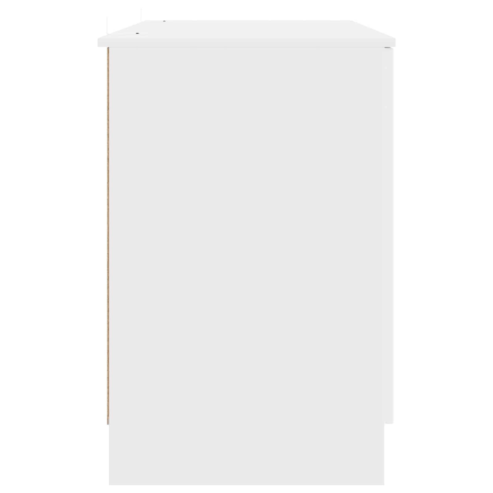 Desk with Shelf White 142.5 x 50 x 75 cm Engineered Wood