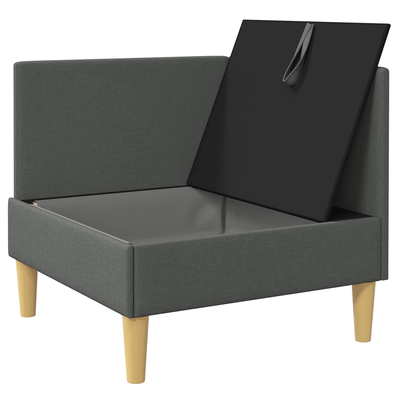 Corner Sofa with Storage Dark Grey Fabric