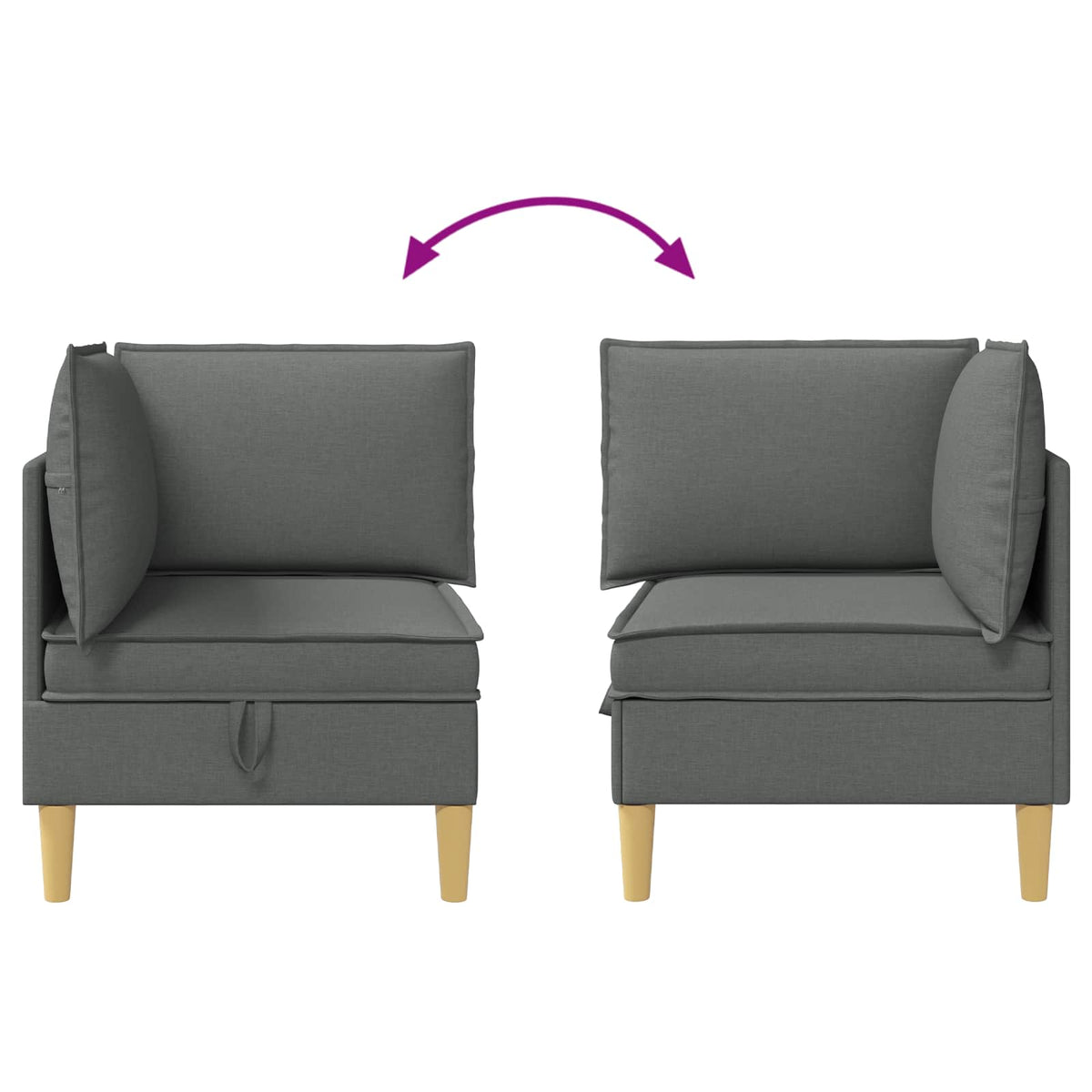 Corner Sofa with Storage Dark Grey Fabric