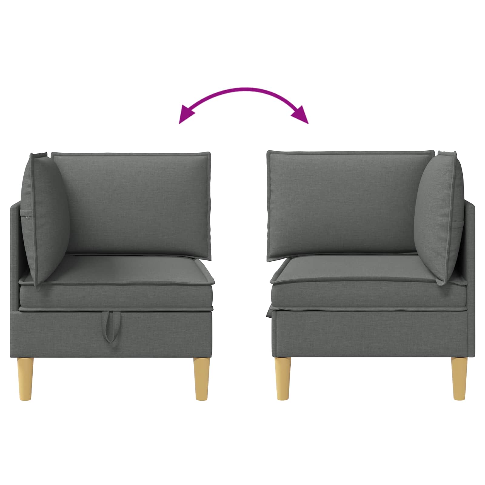 Corner Sofa with Storage Dark Grey Fabric